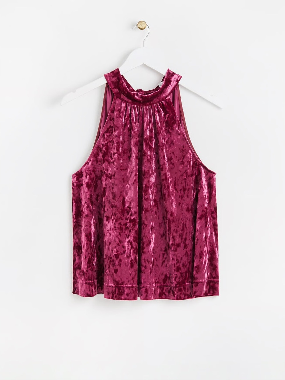 Oliver Bonas Pink Velvet Halter Neck